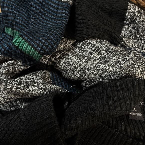 Ronni Nicole Sweater Midi Dress NEW Sz XL Black Gray Teal Stripe Ribbed Knit - Picture 7 of 10